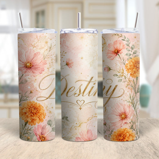 Personalized Birth Flower 20 oz Skinny Tumbler
