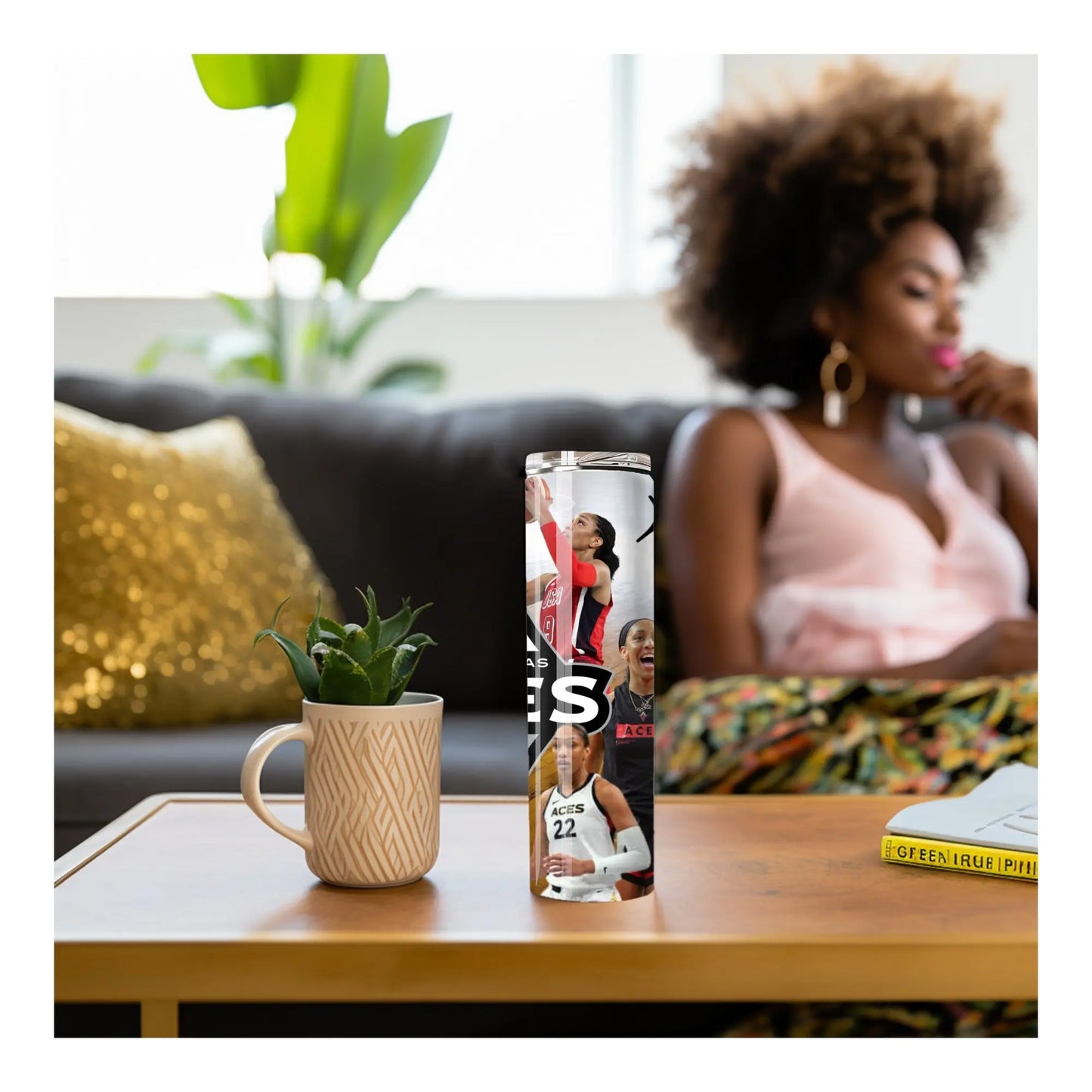 A’ja Wilson Las Vegas Aces Tumbler – 20oz Stainless Steel Sports Fan Drinkware, WNBA MVP Gift, Basketball Player Cup, Black Girl Magic Merch Product vendor