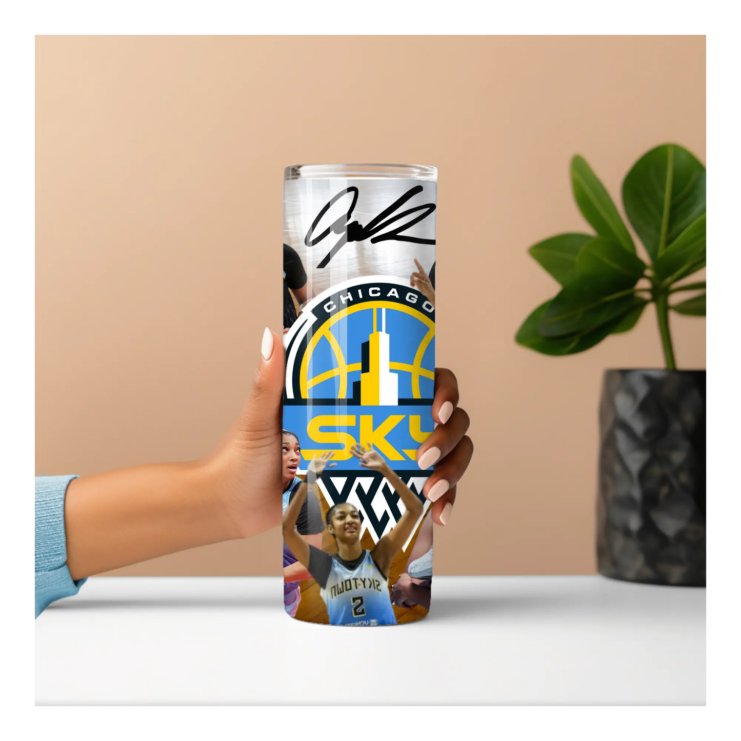Angel Reese 20oz Tumbler – WNBA Chicago Sky Tribute Drinkware | Stainless Steel Travel Cup with Straw & Lid Product vendor