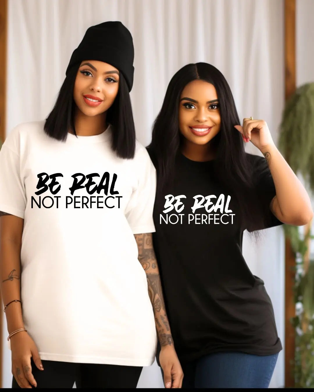 "Be Real Not Perfect" Graphic T-Shirt – Trendy Motivational Tee for Confident Style Branded Kreations Kraft Boutique