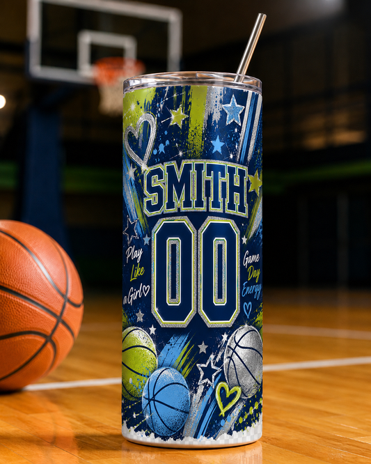 Personalized Women’s Basketball Game Day 20 oz Skinny Tumbler