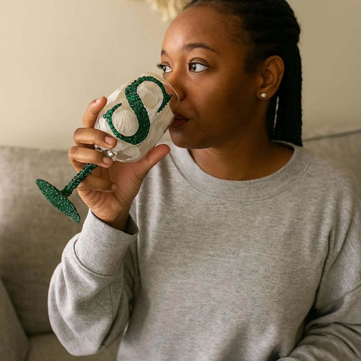 Cheers in Style: Custom Bling Wine Glass with Initial – Handcrafted Crystal Rhinestone Stemware Gift Product vendor