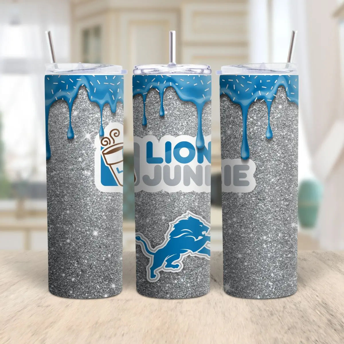 Custom NFL Glitter Tumbler with Straw – Personalized Football Team Cup | Game Day Fan Gift Product vendor