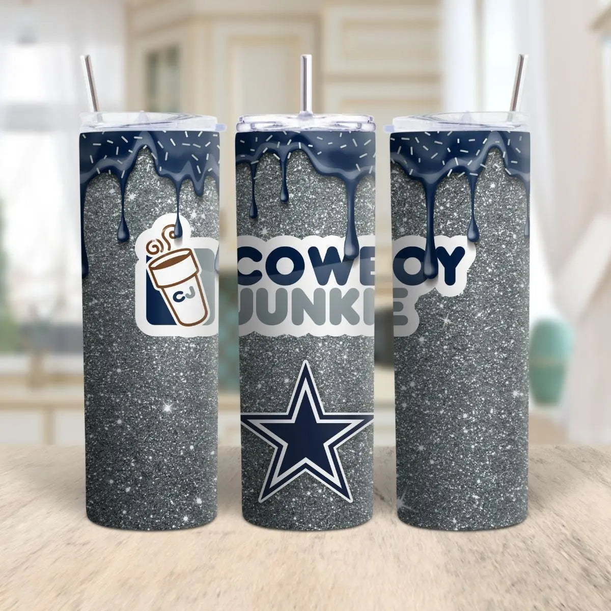 Custom NFL Glitter Tumbler with Straw – Personalized Football Team Cup | Game Day Fan Gift Product vendor