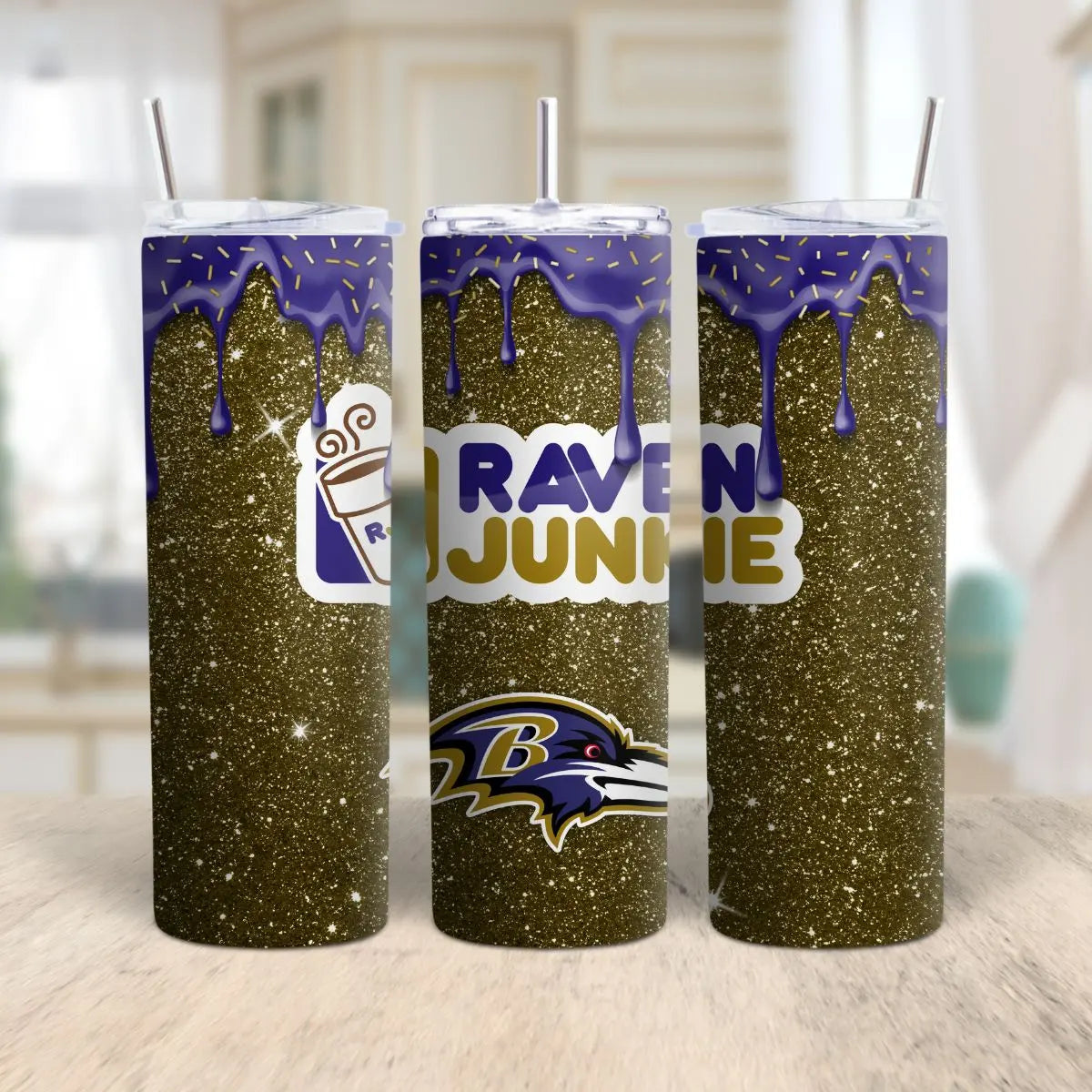 Custom NFL Glitter Tumbler with Straw – Personalized Football Team Cup | Game Day Fan Gift Product vendor