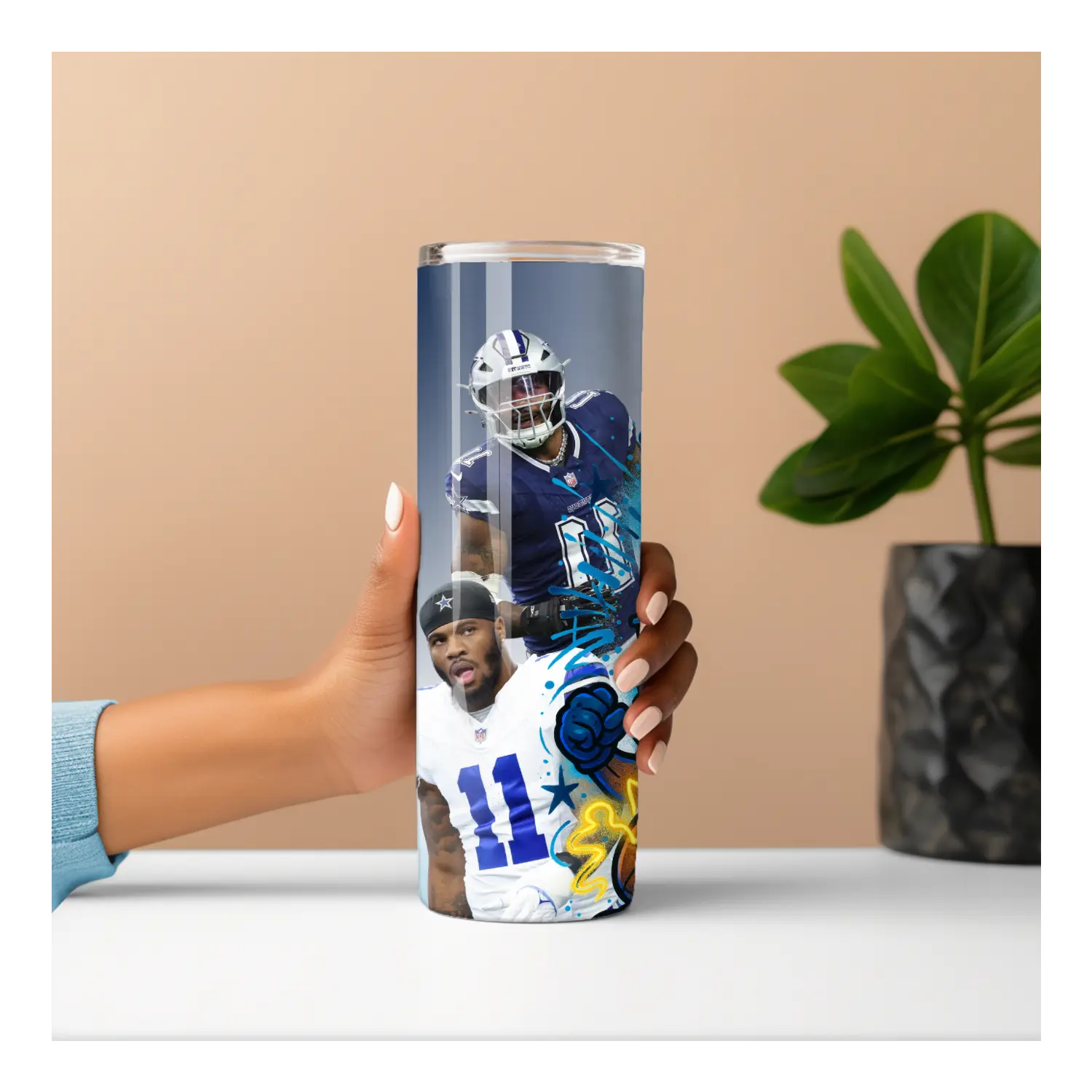 Dallas Cowboys 20oz Tumbler – NFL Football Fan Cup with Star Players & Graffiti Art | Game Day Gift for Him or Her Product vendor
