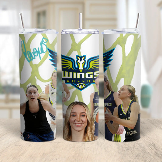 Dallas Wings Tumbler – Paige Bueckers Basketball Cup – 20oz Skinny Tumbler with Straw – WNBA Fan Gift, Sports Drinkware, Custom Wrap Design Product vendor
