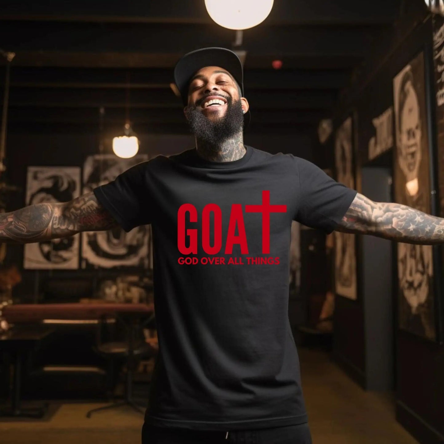 GOAT – God Over All Things T-Shirt | Faith-Based Christian Tee Branded Kreations Kraft Boutique