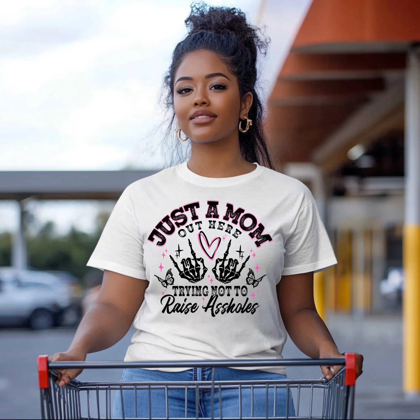 “Just a Mom” Graphic Tee – Honest Parenting Shirt for Women Product vendor