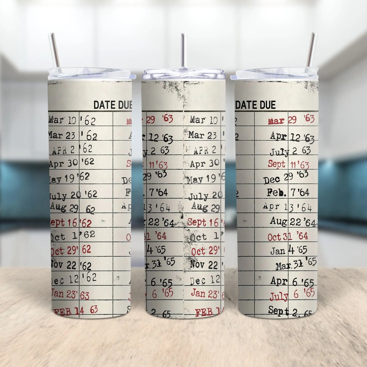 Library Due Date Tumbler | Vintage Book Lover Gift Product vendor