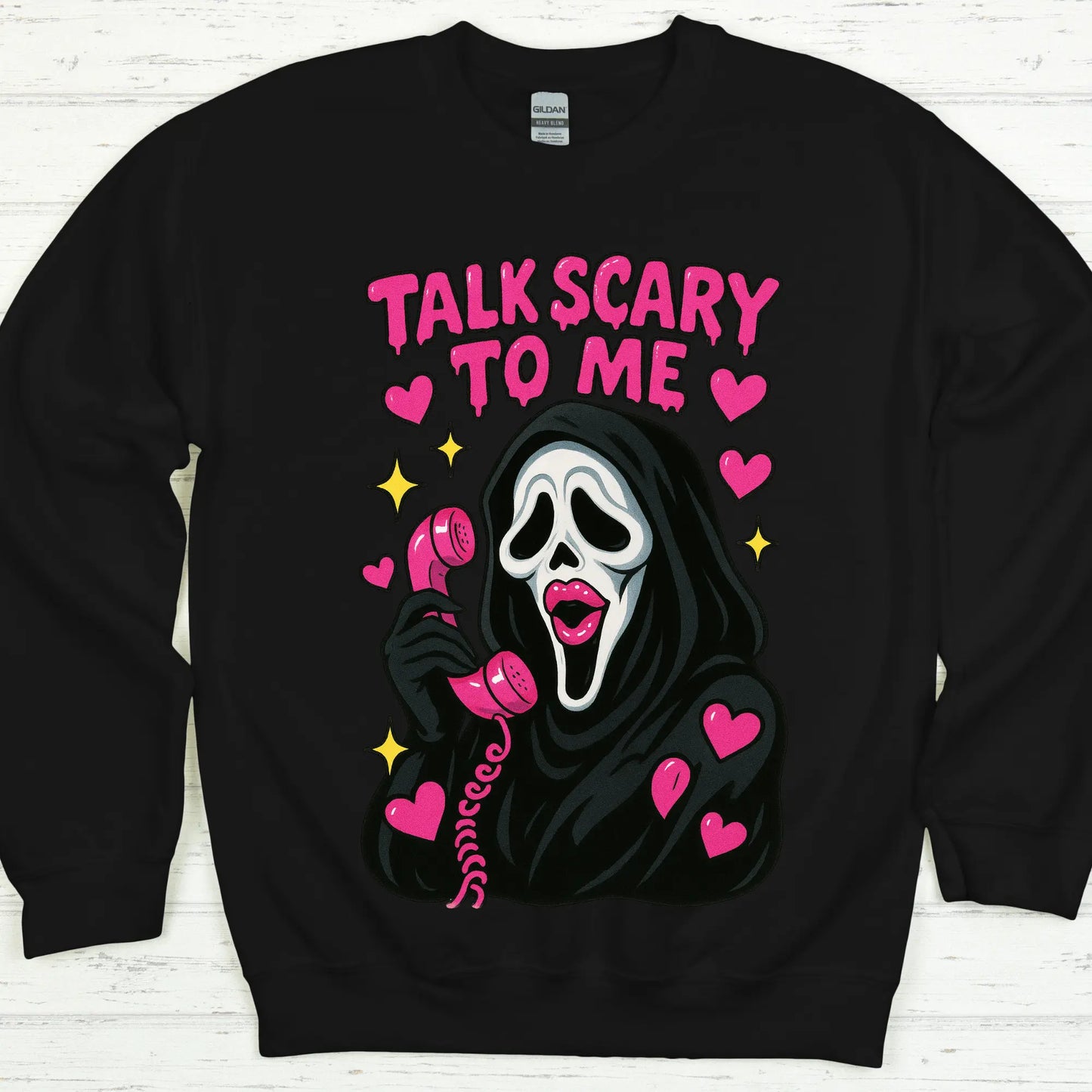 Talk Scary to Me Sweatshirt | Cute Pink Ghost Face Horror Crewneck (S–4XL) Product vendor
