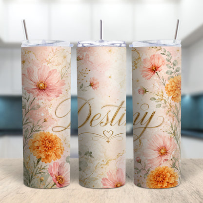 Personalized Birth Flower 20 oz Skinny Tumbler