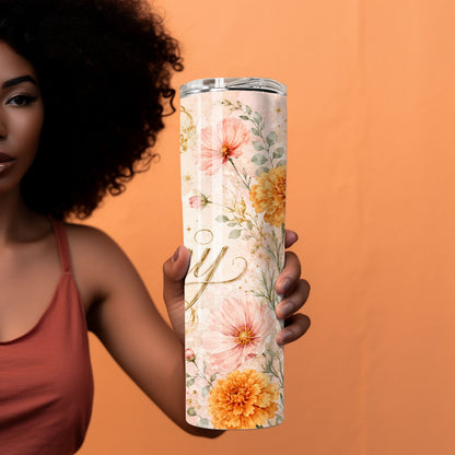 Personalized Birth Flower 20 oz Skinny Tumbler