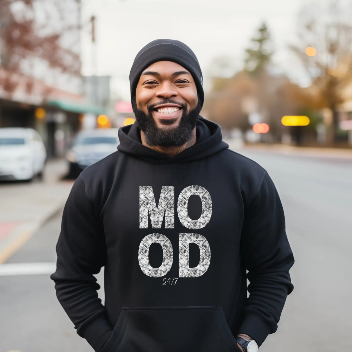 Money 24/7 Hoodie: Stay Cozy and Stylish in Black Comfort Branded Kreations Kraft Boutique