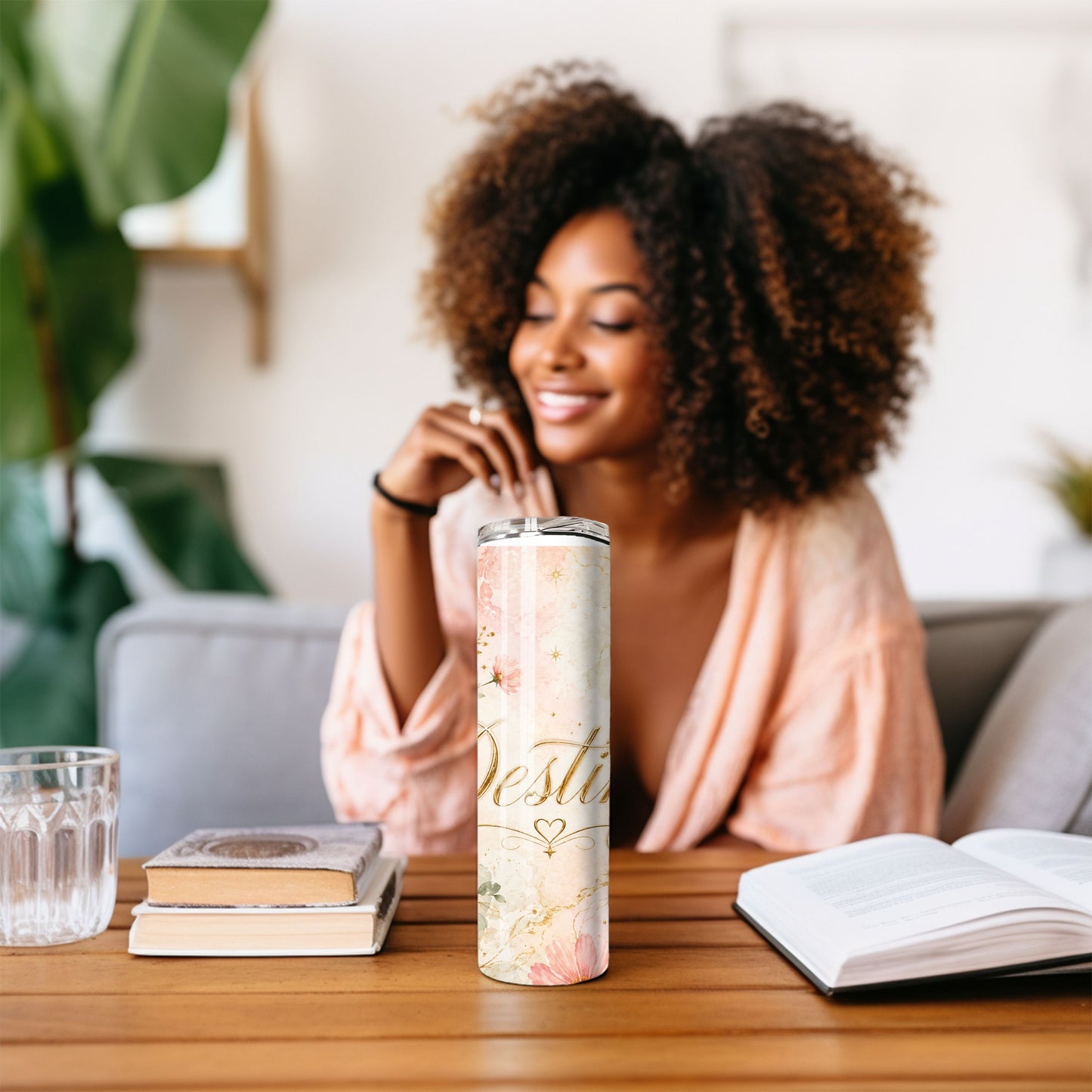 Personalized Birth Flower 20 oz Skinny Tumbler