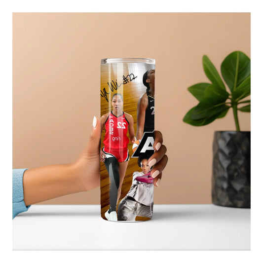 A’ja Wilson Las Vegas Aces Tumbler – 20oz Stainless Steel Sports Fan Drinkware, WNBA MVP Gift, Basketball Player Cup, Black Girl Magic Merch Product vendor
