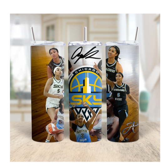 Angel Reese 20oz Tumbler – WNBA Chicago Sky Tribute Drinkware | Stainless Steel Travel Cup with Straw & Lid Product vendor