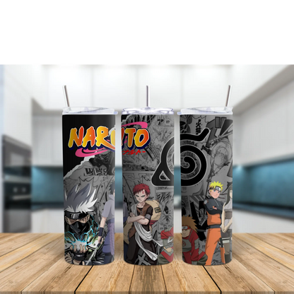 Anime Tumbler with Lid & Straw – Naruto, Kakashi, Itachi, Gaara | 20oz Stainless Steel Insulated Cup | Gift for Anime Lovers, Otaku Drinkware Product vendor