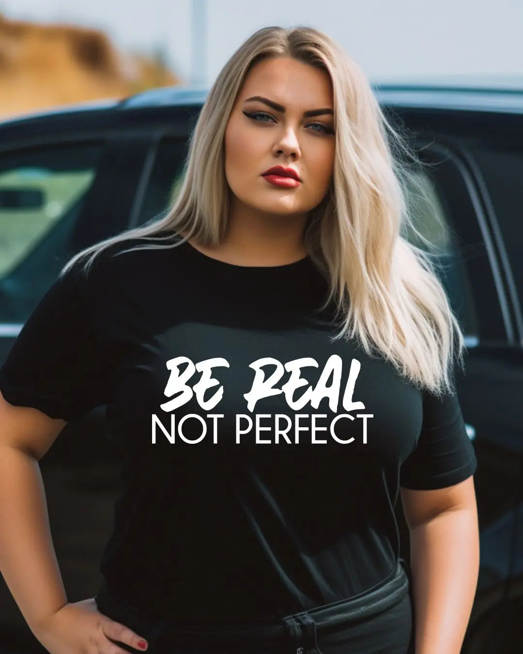 "Be Real Not Perfect" Graphic T-Shirt – Trendy Motivational Tee for Confident Style Branded Kreations Kraft Boutique