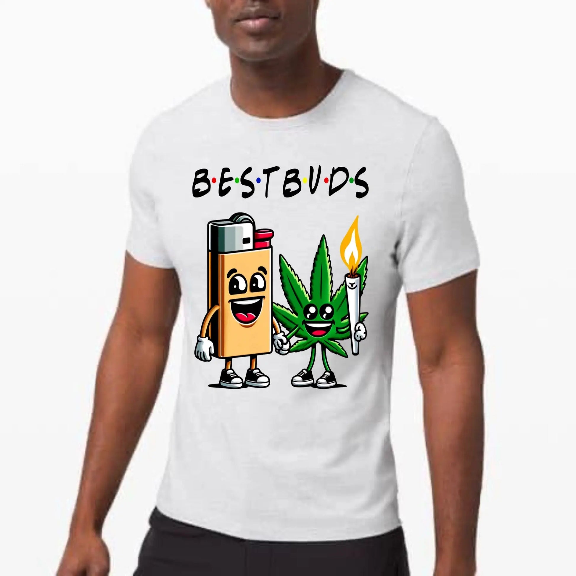 Best Buds Weed T-Shirt – Funny Cannabis and Lighter Graphic Tee Branded Kreations Kraft Boutique