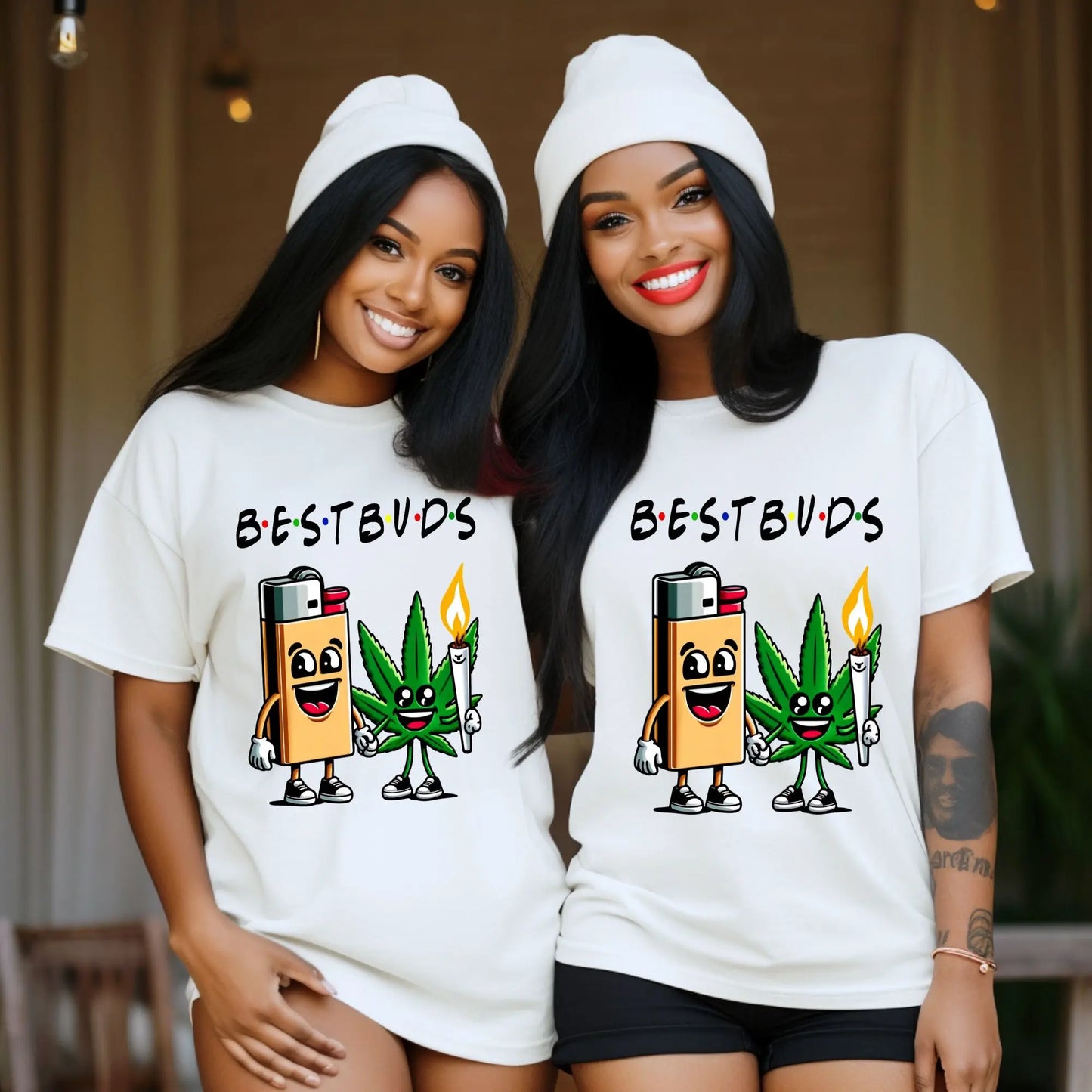 Best Buds Weed T-Shirt – Funny Cannabis and Lighter Graphic Tee Branded Kreations Kraft Boutique