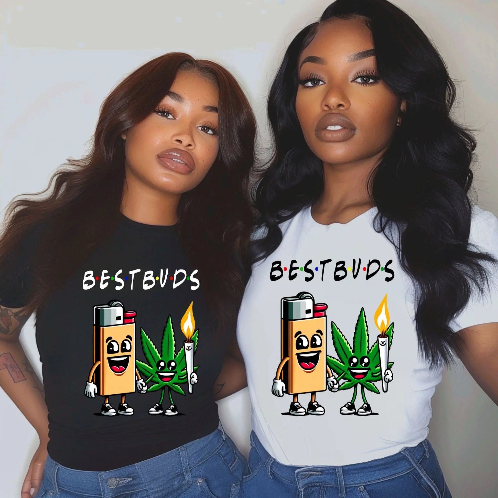 Best Buds Weed T-Shirt – Funny Cannabis and Lighter Graphic Tee Branded Kreations Kraft Boutique