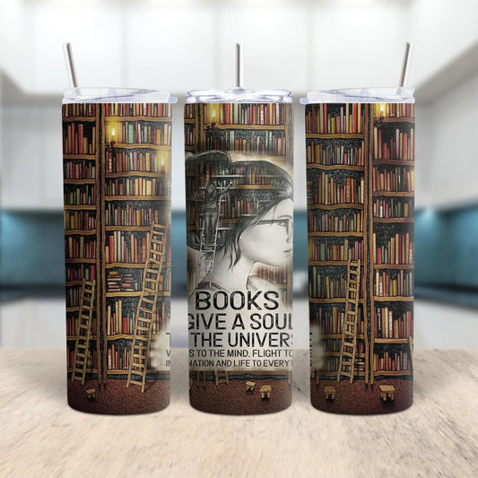 Bookshelf Quote Tumbler | Book Lover Travel Cup Product vendor