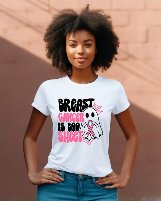 “Breast Cancer Is Boo Sheet” Halloween Awareness Unisex T-Shirt Branded Kreations Kraft Boutique