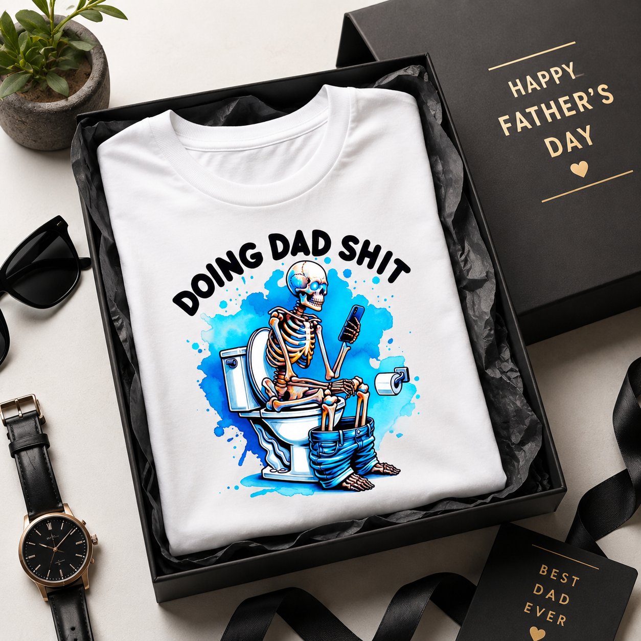 Doing Dad Shit Funny Skeleton Dad Graphic Tee