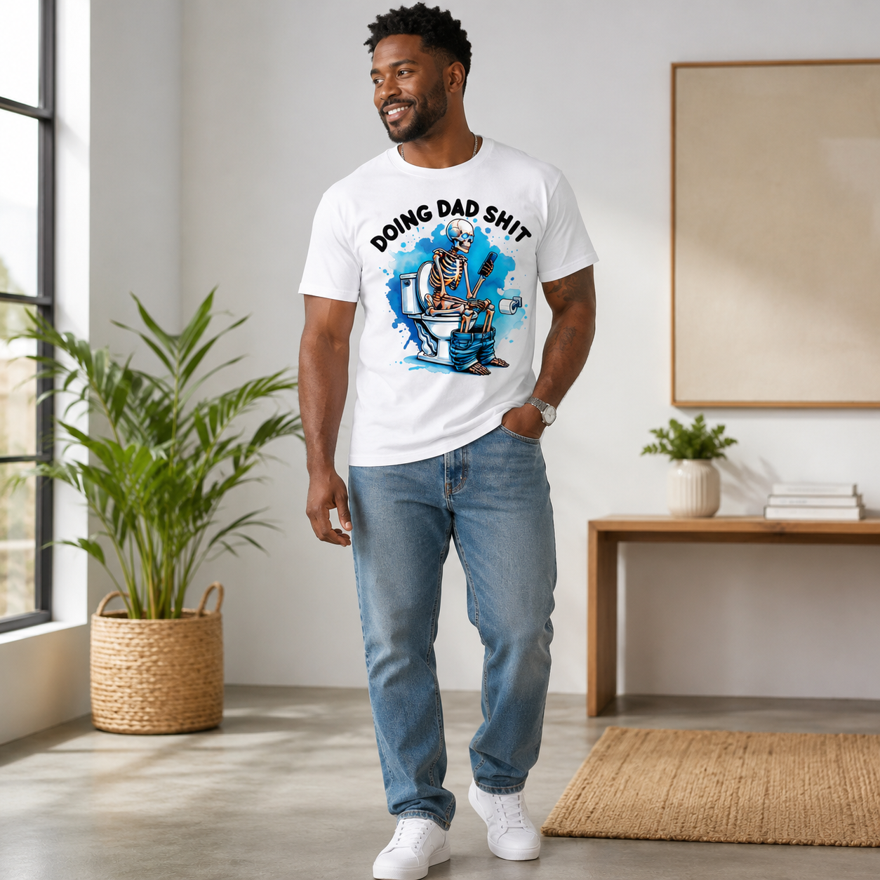 Doing Dad Shit Funny Skeleton Dad Graphic Tee