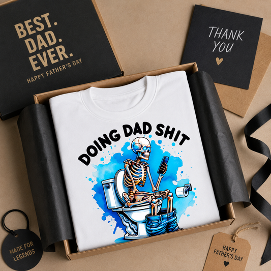 Doing Dad Shit Funny Skeleton Dad Graphic Tee