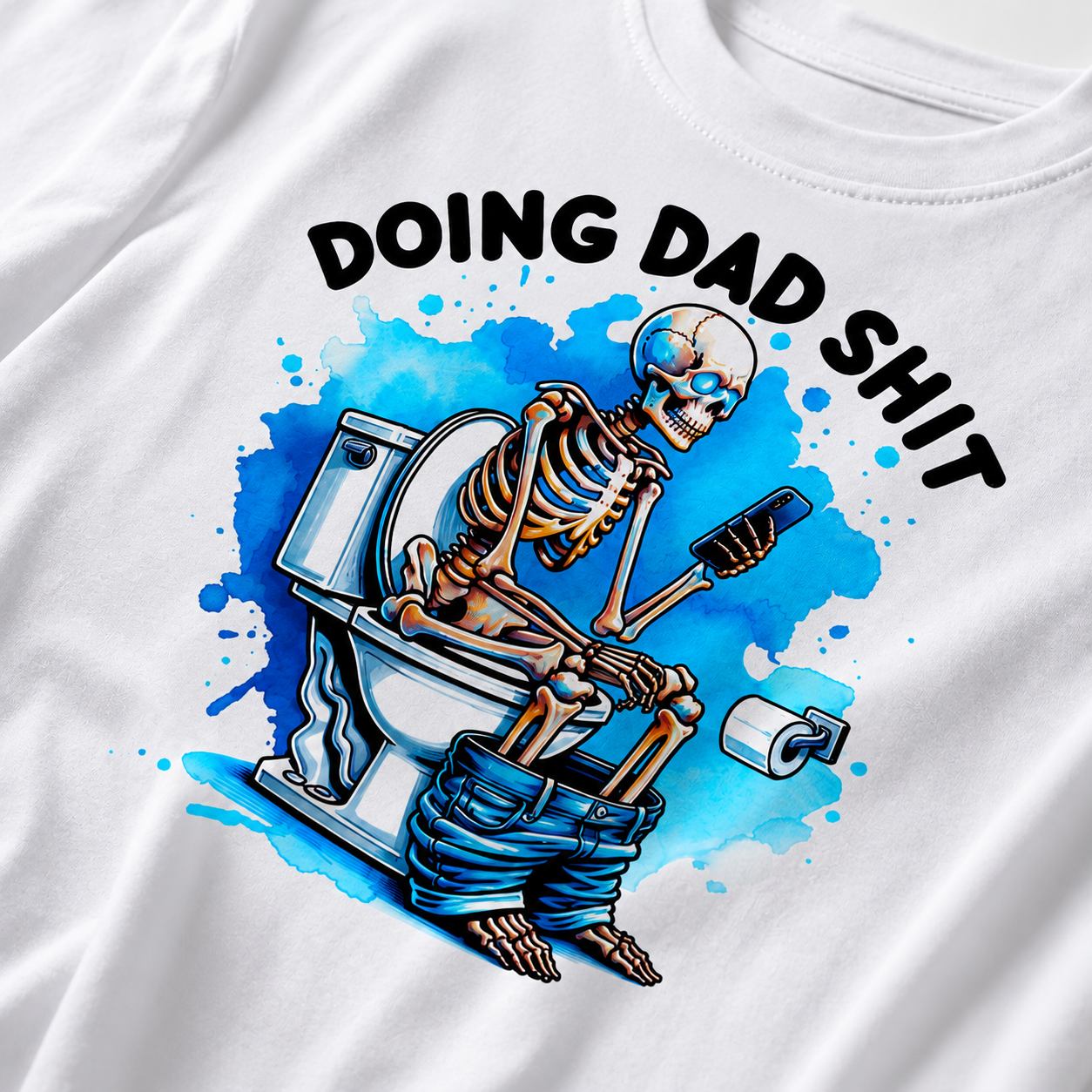 Doing Dad Shit Funny Skeleton Dad Graphic Tee