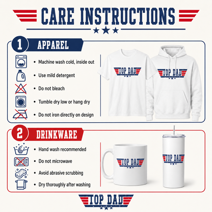 Top Dad Father’s Day Gift Bundle | Men’s Shirt, Tumbler, Mug & Trucker Hat Set | Patriotic Dad Gift Box