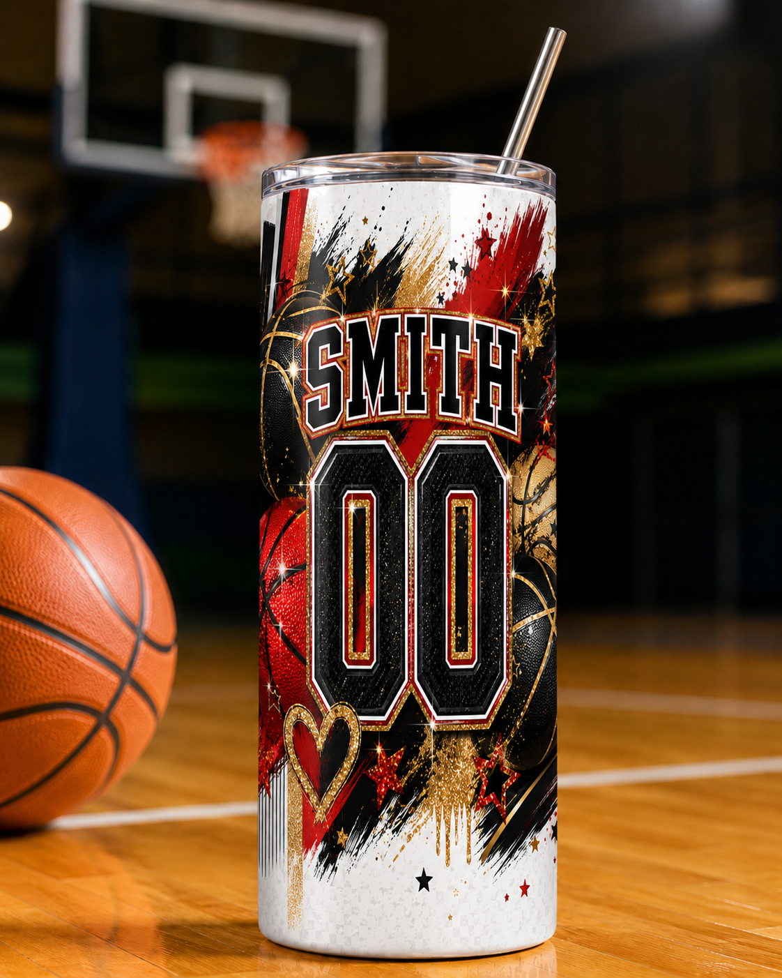 Personalized Women’s Basketball Game Day 20 oz Skinny Tumbler