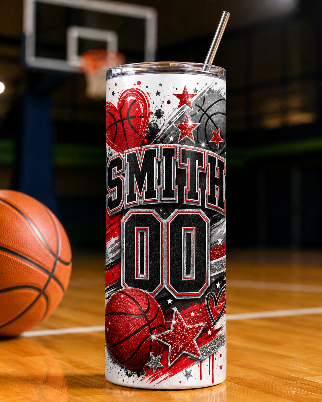 Personalized Women’s Basketball Game Day 20 oz Skinny Tumbler