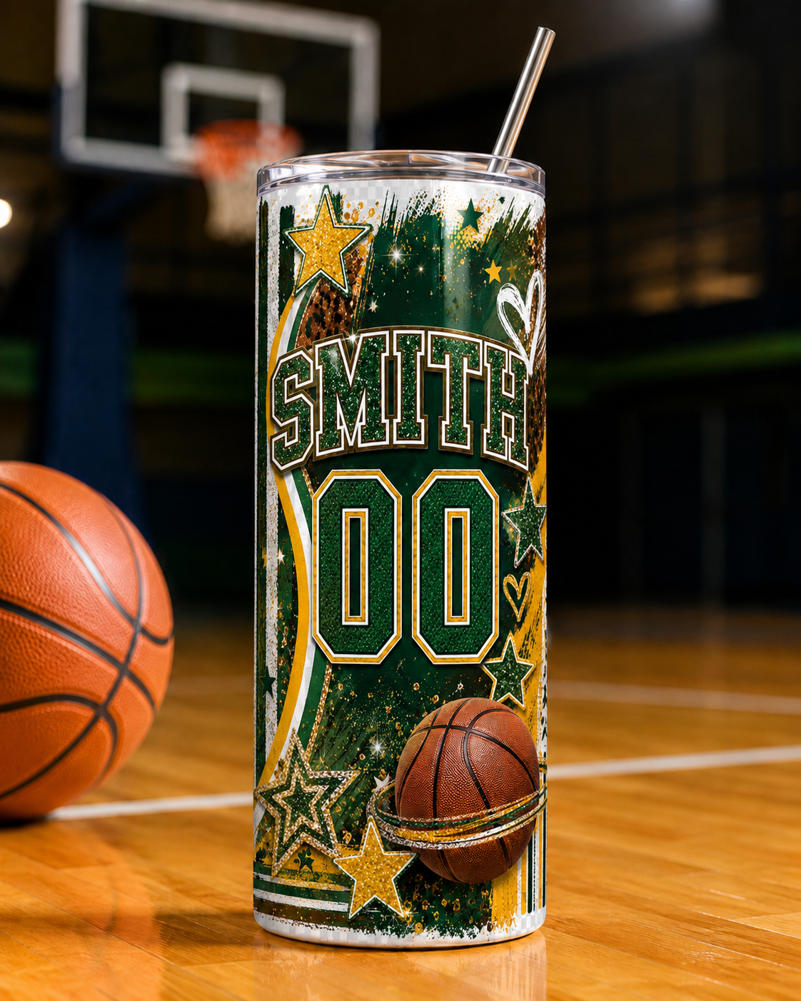 Personalized Women’s Basketball Game Day 20 oz Skinny Tumbler