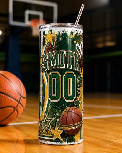 Personalized Women’s Basketball Game Day 20 oz Skinny Tumbler