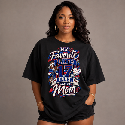 Personalized “My Favorite Player Calls Me Mom” Football Mom T-Shirt
