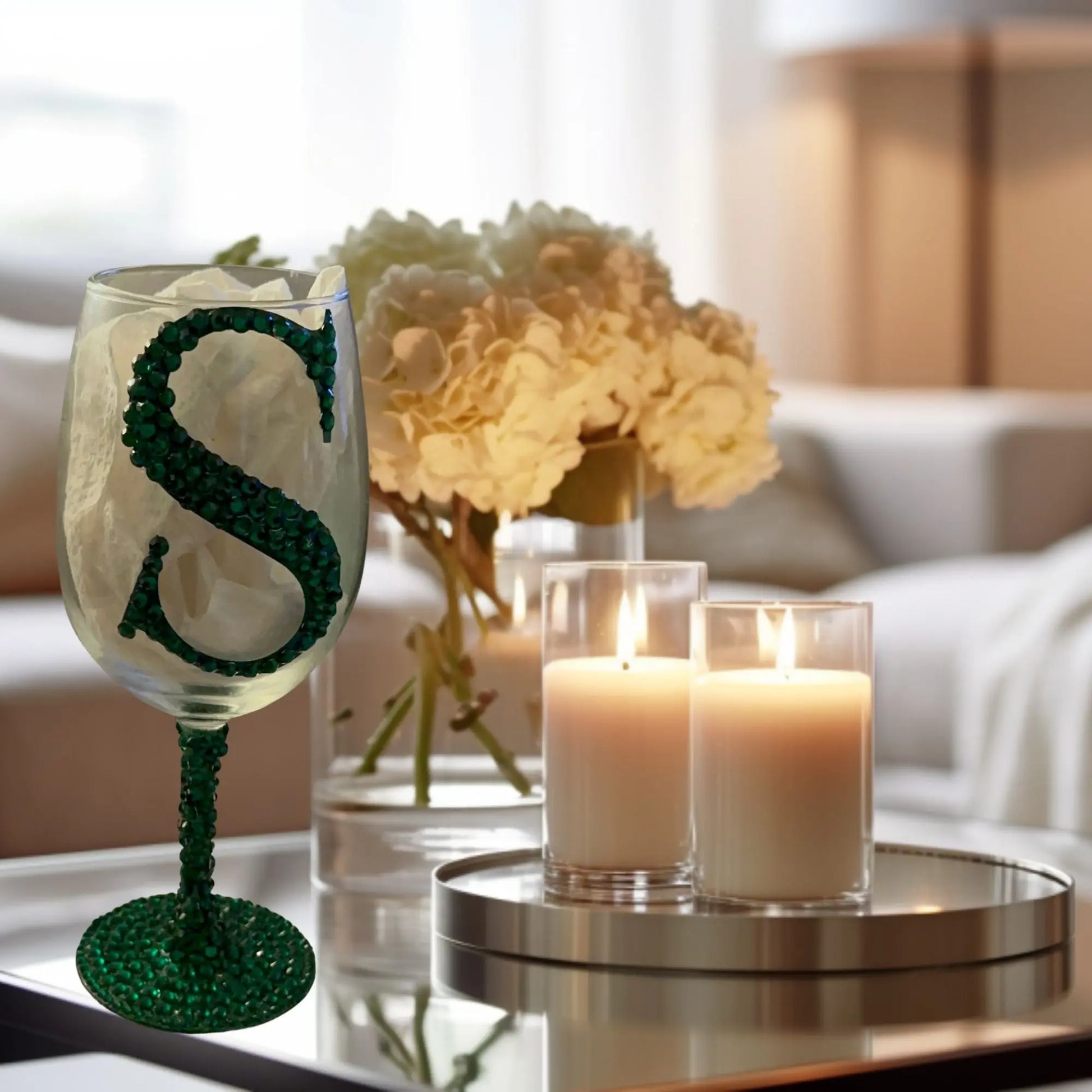 Cheers in Style: Custom Bling Wine Glass with Initial – Handcrafted Crystal Rhinestone Stemware Gift Product vendor