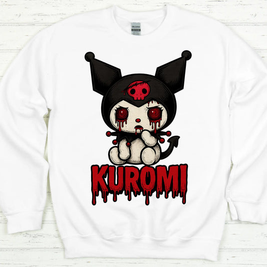 Creepy Kuromi Horror Sweatshirt | Gothic Kawaii Bloody Eyes Crewneck (S–4XL) Product vendor