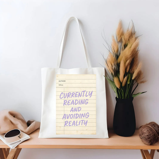 Currently Reading & Avoiding Reality Tote Bag Product vendor