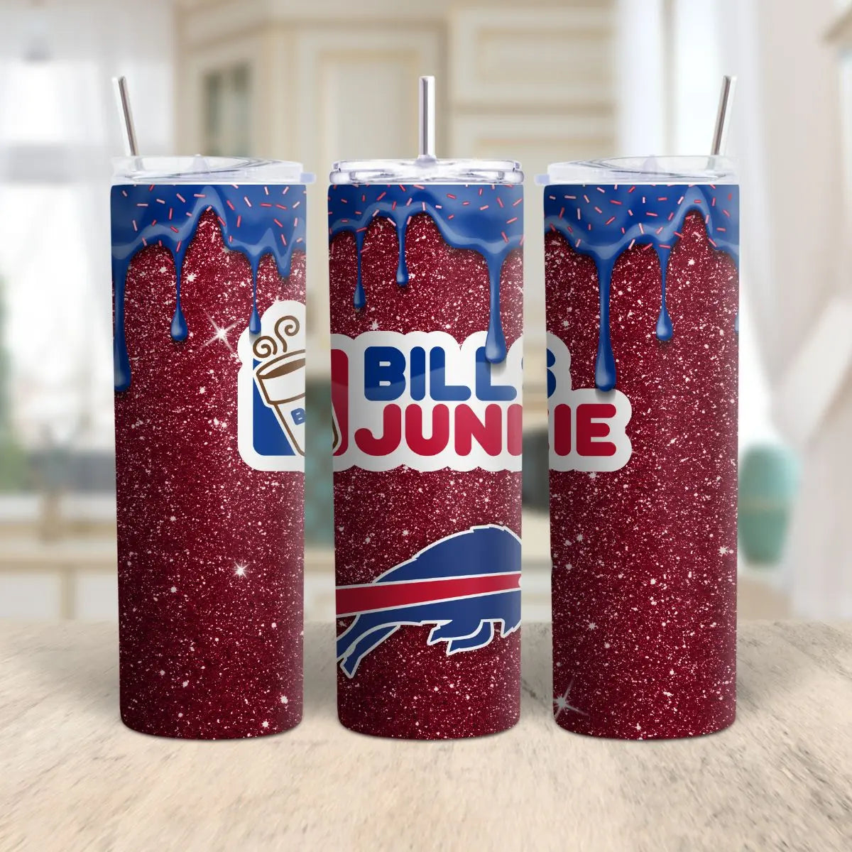 Custom NFL Glitter Tumbler with Straw – Personalized Football Team Cup | Game Day Fan Gift Product vendor