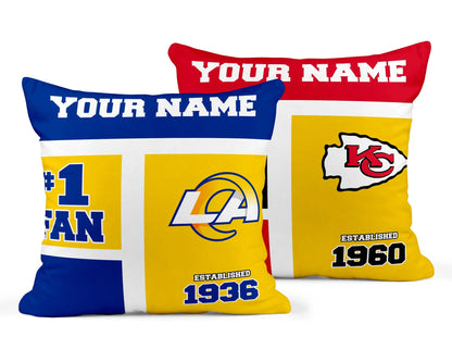Custom Sports Team Fan Pillow  – Personalize with Your Name Branded Kreations Kraft Boutique