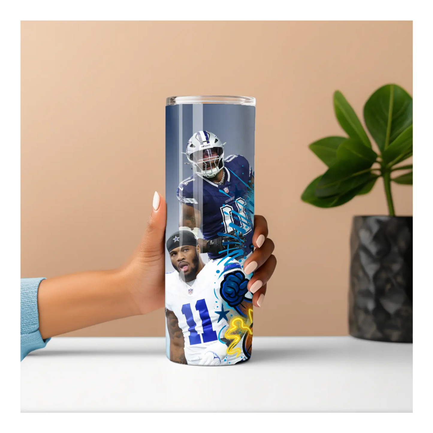 Dallas Cowboys 20oz Tumbler – NFL Football Fan Cup with Star Players & Graffiti Art | Game Day Gift for Him or Her Product vendor