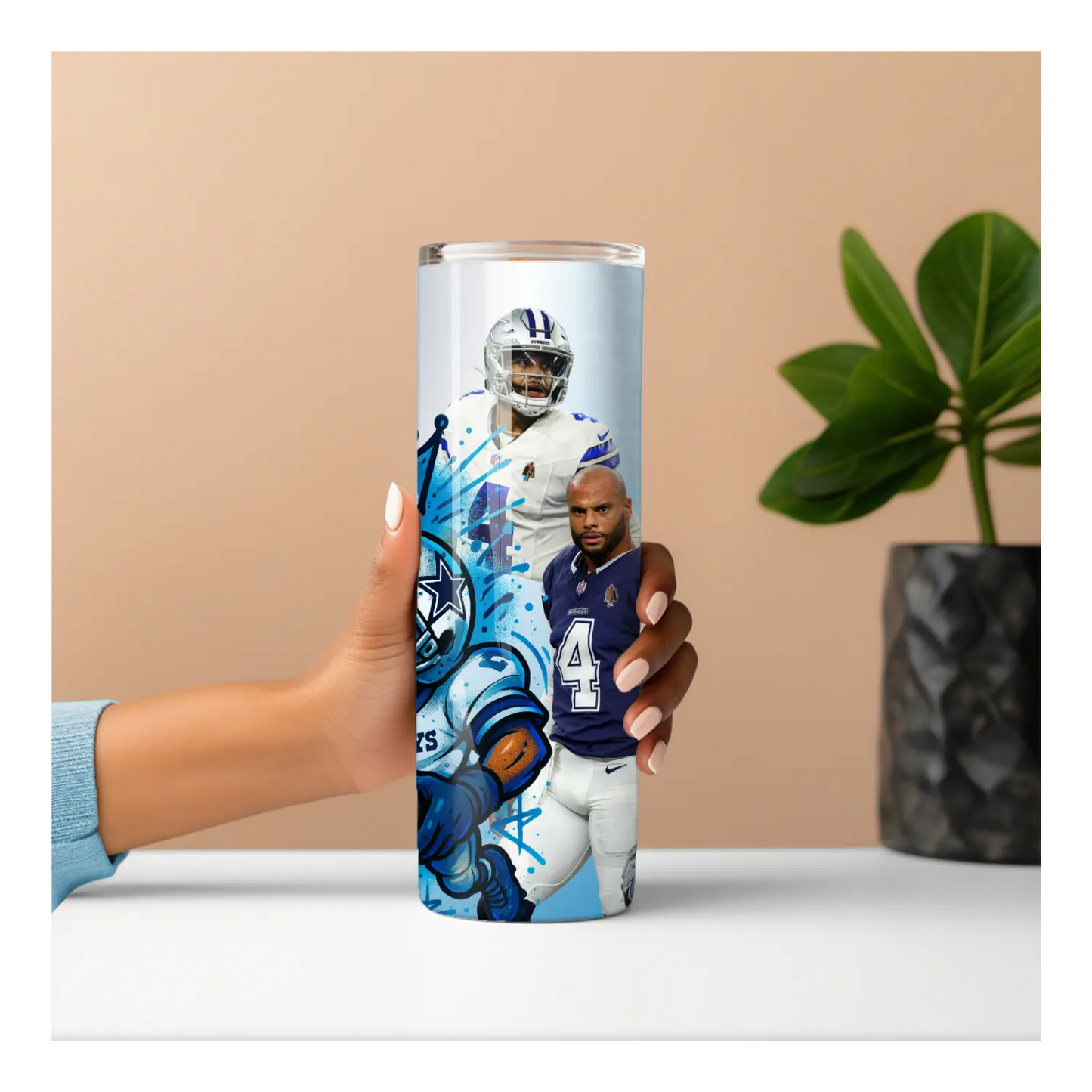 Dallas Cowboys 20oz Tumbler – NFL Football Fan Cup with Star Players & Graffiti Art | Game Day Gift for Him or Her Product vendor