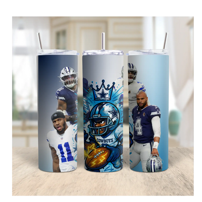 Dallas Cowboys 20oz Tumbler – NFL Football Fan Cup with Star Players & Graffiti Art | Game Day Gift for Him or Her Product vendor