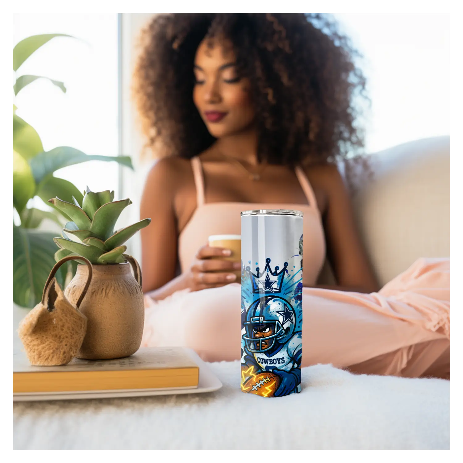 Dallas Cowboys 20oz Tumbler – NFL Football Fan Cup with Star Players & Graffiti Art | Game Day Gift for Him or Her Product vendor