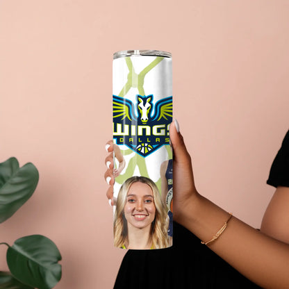 Dallas Wings Tumbler – Paige Bueckers Basketball Cup – 20oz Skinny Tumbler with Straw – WNBA Fan Gift, Sports Drinkware, Custom Wrap Design Product vendor