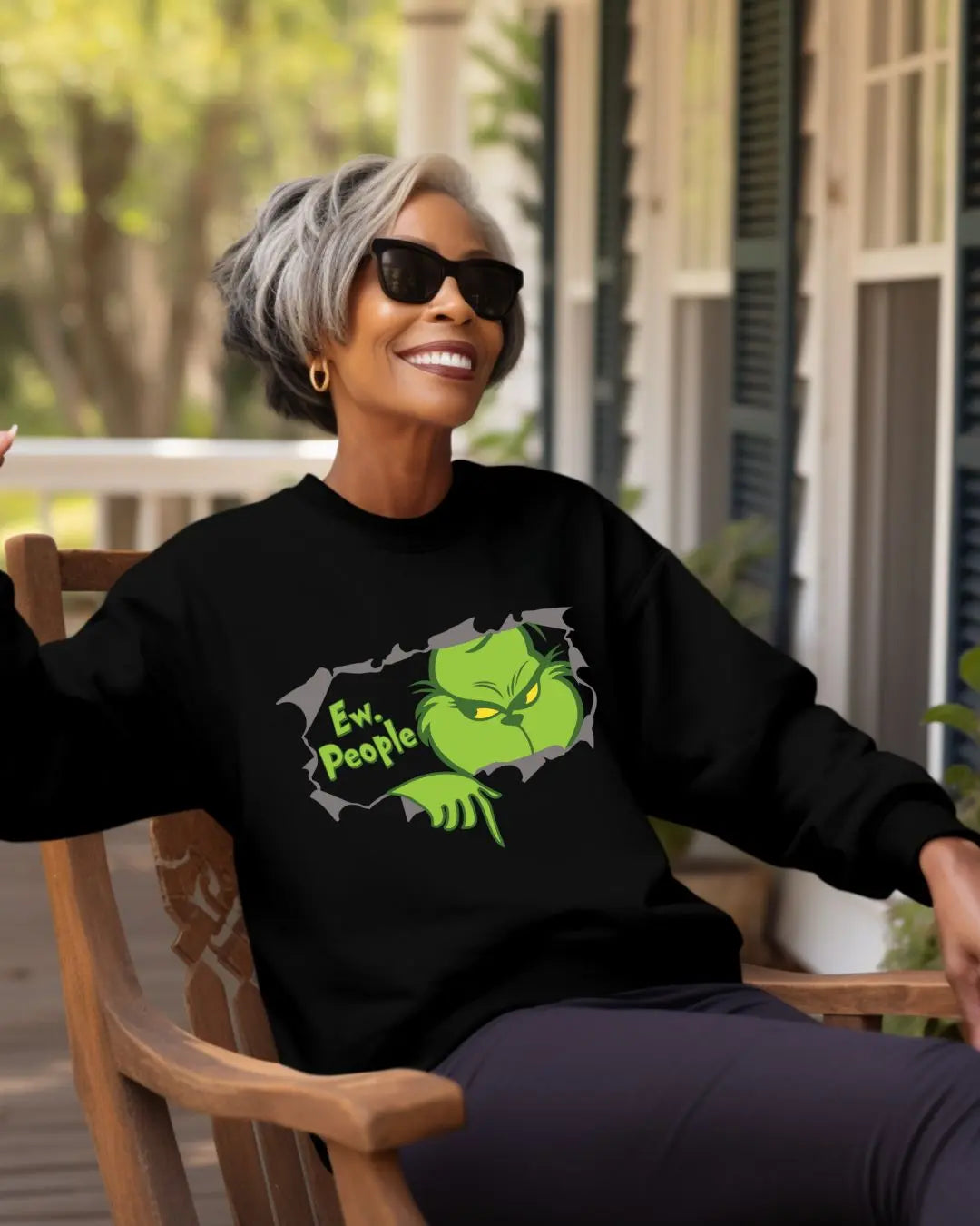 Ew, People Grinch Sweatshirt - Funny Anti-Social Graphic Pullover Branded Kreations Kraft Boutique