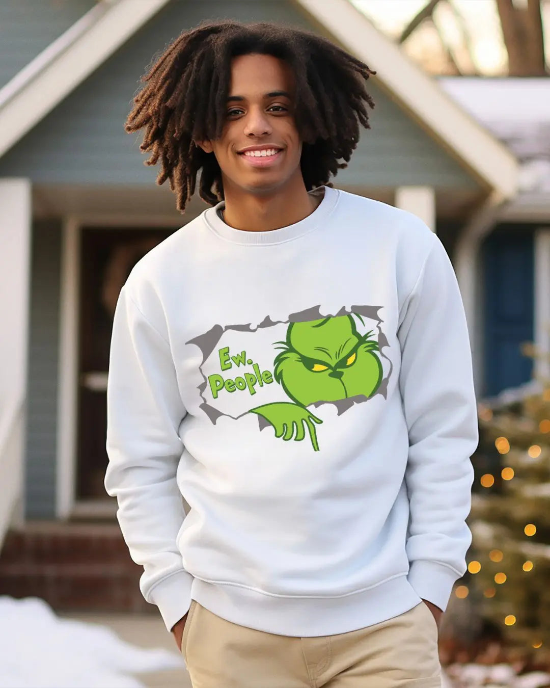 Ew, People Grinch Sweatshirt - Funny Anti-Social Graphic Pullover Branded Kreations Kraft Boutique